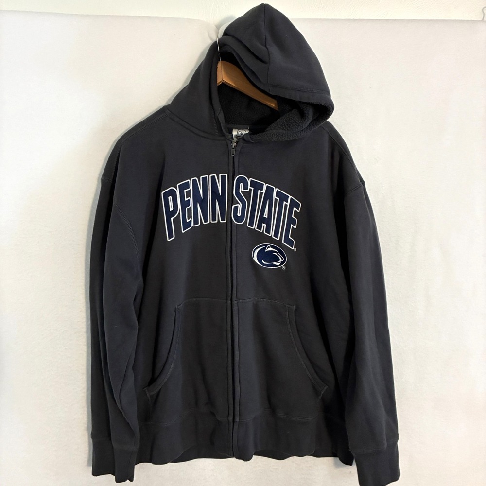 Penn State Nittany Lions Hoodie Jacket XL Fleece Lined Zip Embroidered Sweater